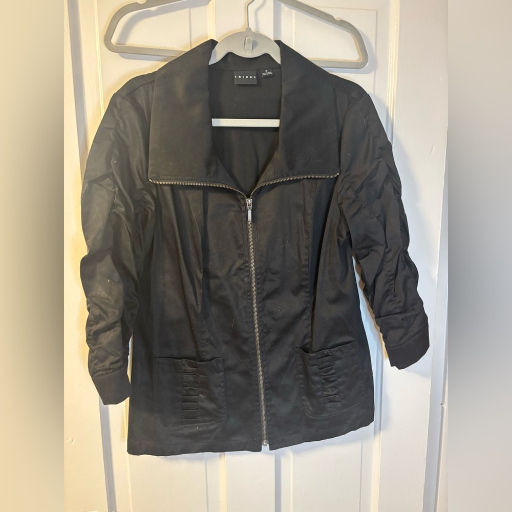 Tribal Black Utility Jacket for Women
